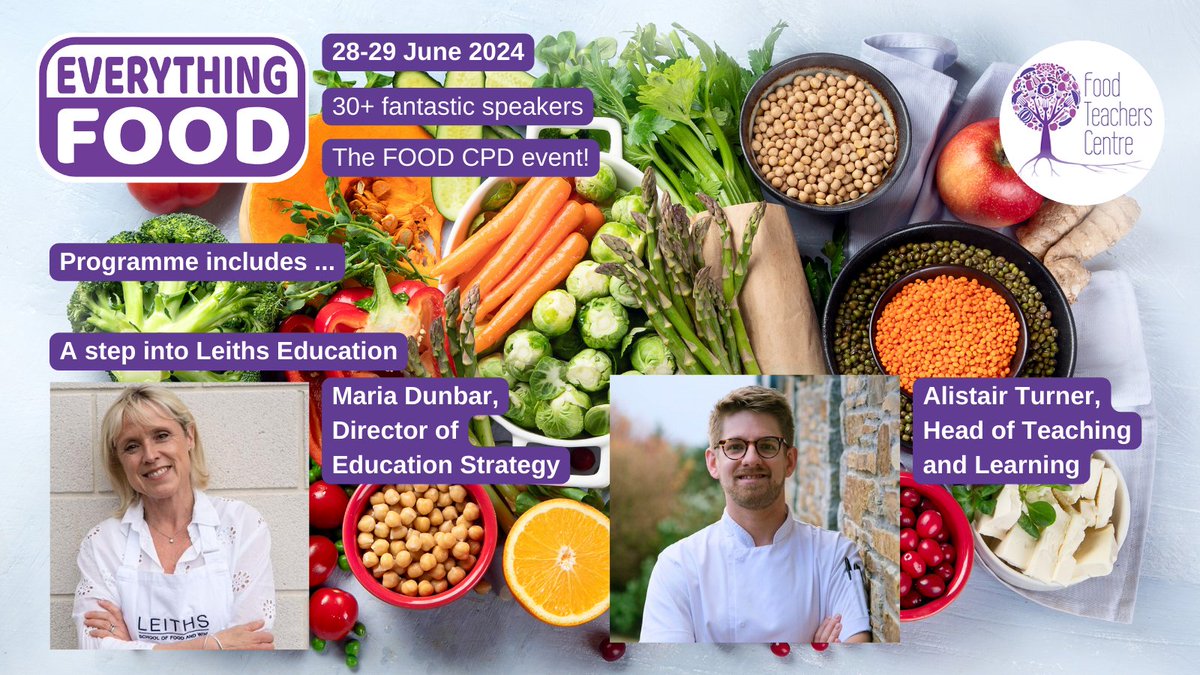 Everything Food – THE food CPD event! 👩🏽‍🏫 30+ presentations 🍏 Loads of themes & topics 👧Primary & secondary 💷 £40, school ticket 📜 CPD certificate 🖥️ Get access to the entire programme, post event Programme & booking⤵️ food-teachers-centre.cademy.co.uk/everythingfood