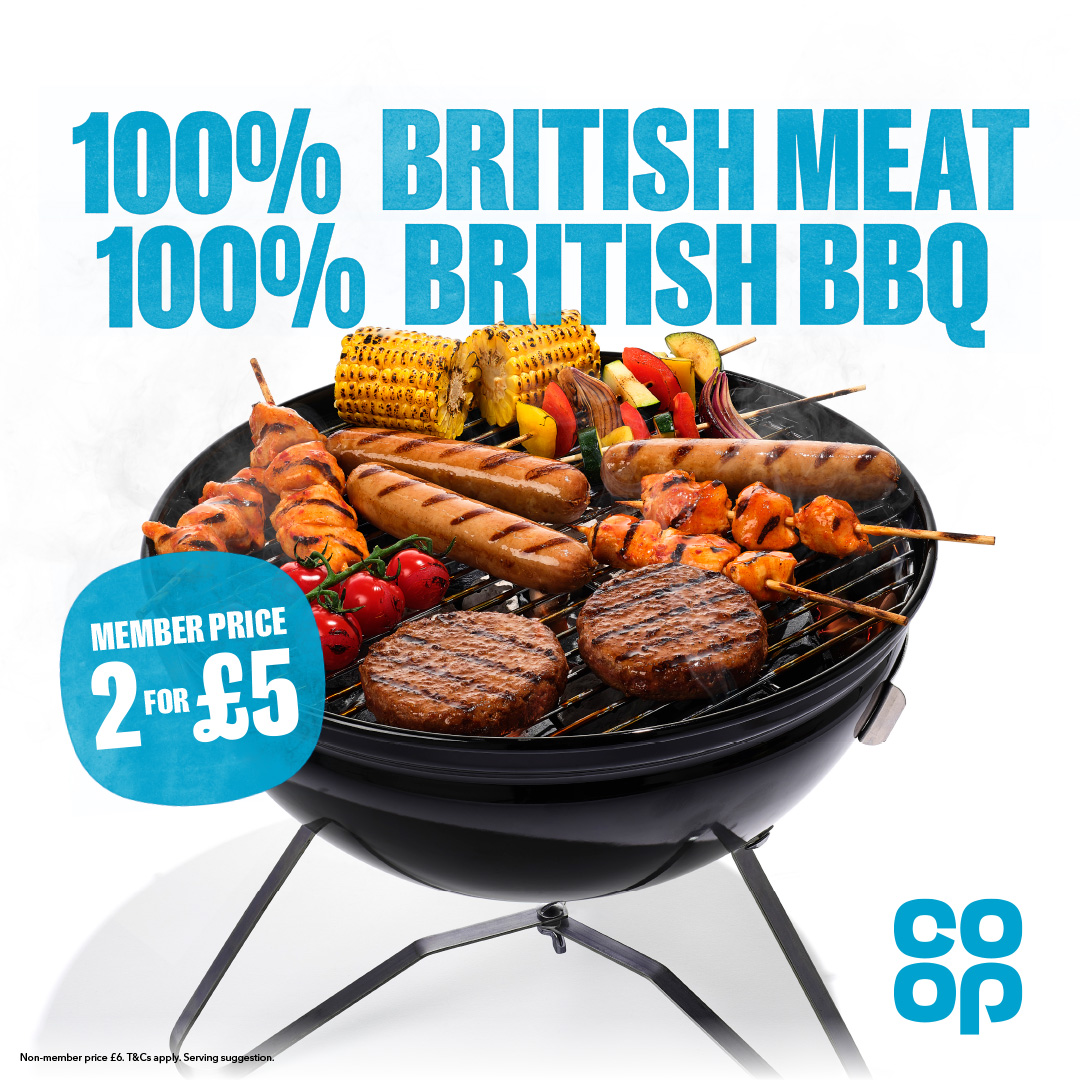 Impromptu BBQ? Grab 2 for £5 on BBQ faves when you're a <a href="/coopuk/">Co-op</a> Member this summer ☀️🍔
Not yet a Member? Sign up here 👉coop.uk/3OgTYsQ