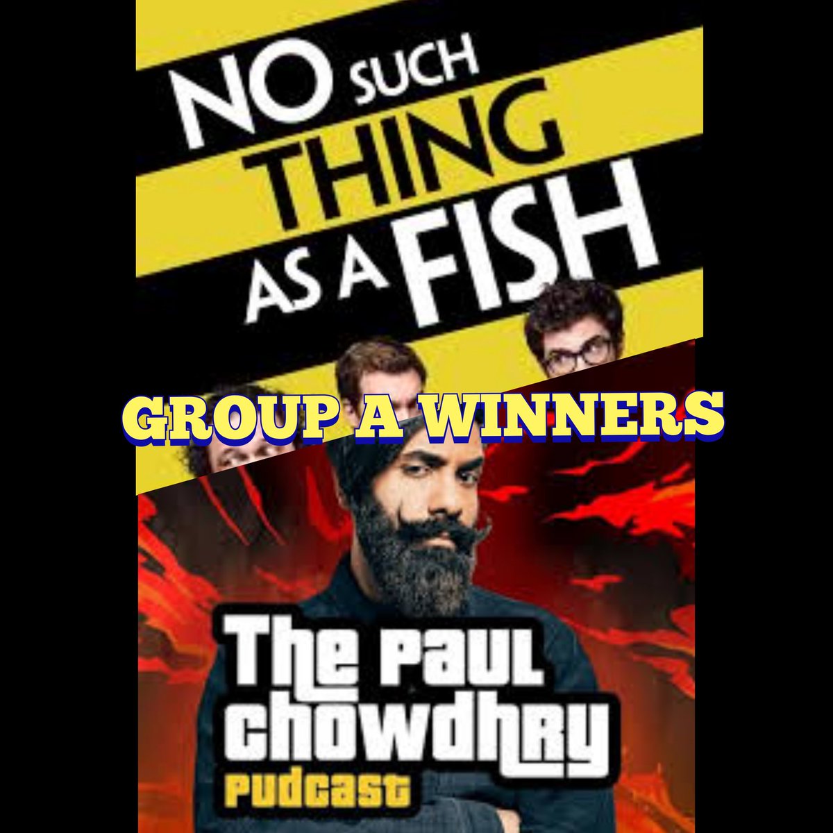 #ComedyPodcastWorldCup GROUP A  Congratulations to @nosuchthing & @paulchowdhry for getting to the next round. Thanks for voting.