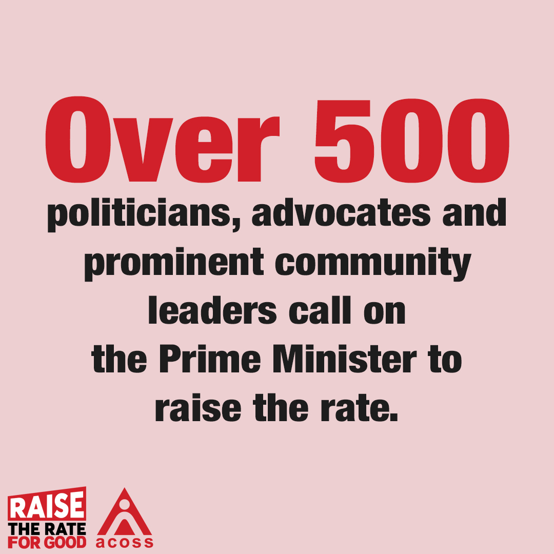 At $55 a day, JobSeeker is not enough to cover the essentials like rent and medicine, let alone bus fare to get to a job interview. Over 500 politicians, advocates and prominent leaders have called on the PM to urgently #RaiseTheRate acoss.org.au/raise-the-rate…