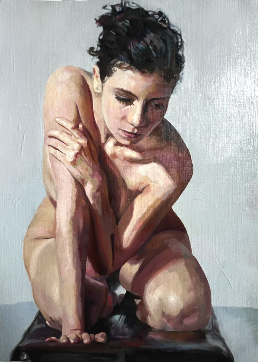 🌟FOR SALE with #artistsupportpledge. Sienna Oil on canvas paper 29 x 21 cms Signed and dated, Sheila Wallis, 2024. £220+p&p. Simply comment or DM me to purchase this painting. #artforsale #lifedrawing #realism #humanbody #contemporaryart #oilpainting #sheilawallis #fineart