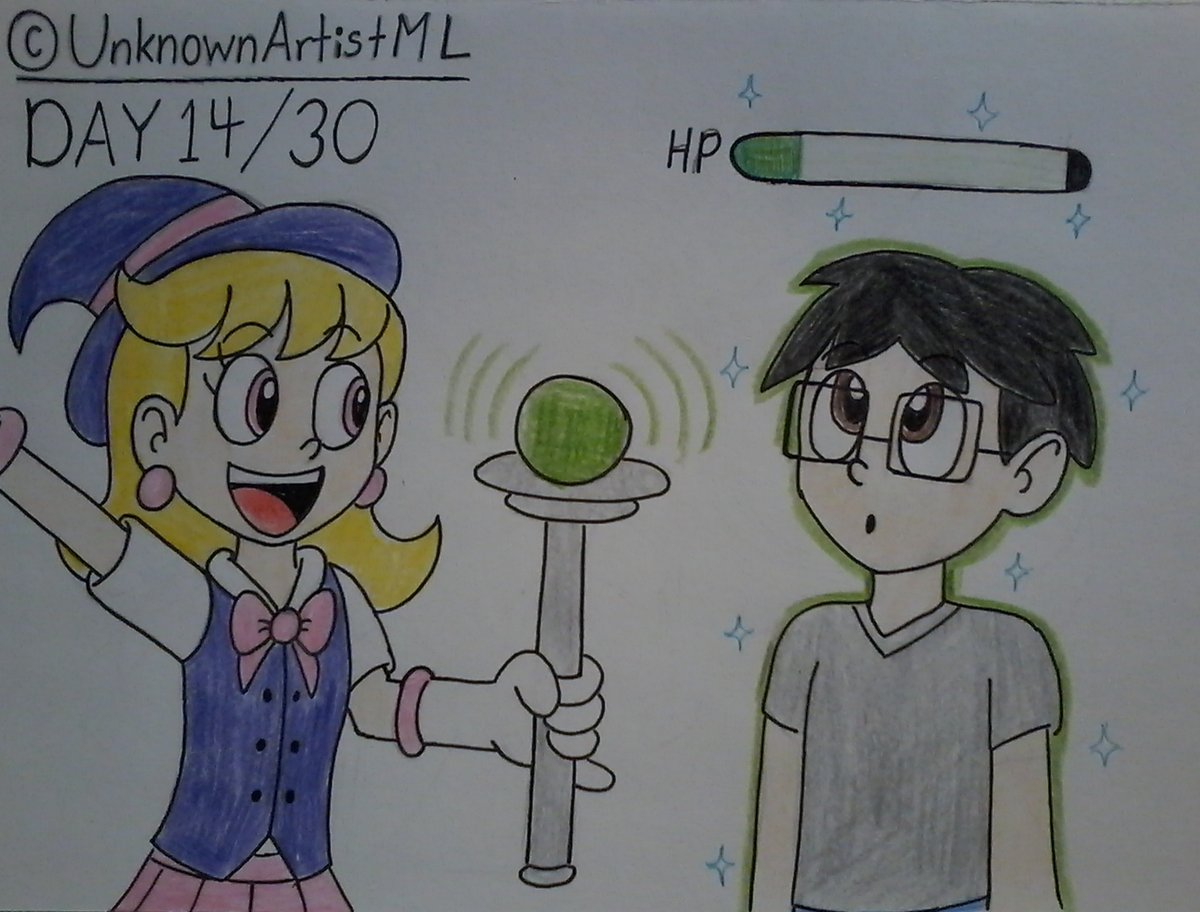 Madeline's MAY-gical Medley DAY 14: Healing Powers

Madeline uses her personal favorite magic.
It seems that Jose (@realjosemat2953) is lucky to have a healer by his side.

#UnknownArtistML #MadelineMonth2024 #TraditionalArt #OC #OriginalCharacter #Magician #JoseMat2953