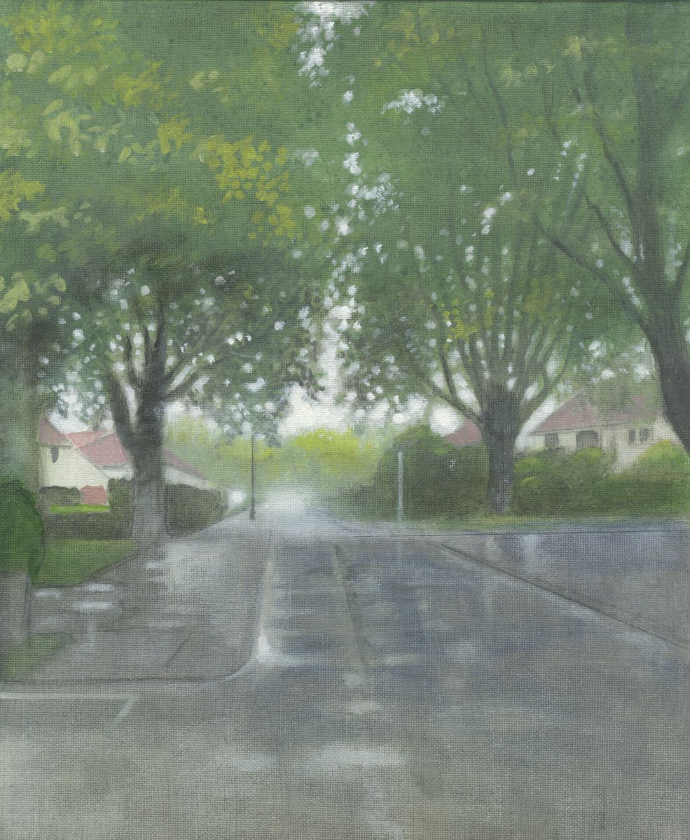 Summer Rain Isleworth: acrylic on canvas 2023