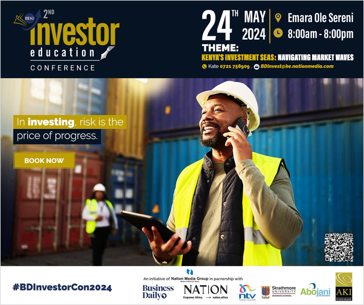 Ready to level up your financial game? Don't miss the 2nd BD Investor Education Conference – your ticket to mastering Kenya's investment seas! Gain insider knowledge, network with industry experts, and set sail towards financial prosperity. Join us on 24th May 2024 at the Emara