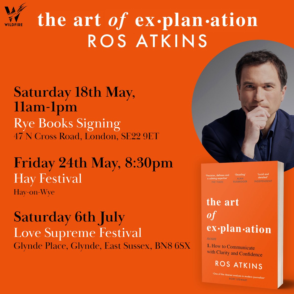 If you're in SE London on Saturday morning, I'll be at Rye Books on North Cross Rd in East Dulwich from 11-1 (it's right by North Cross Rd market which will be in full swing). I'll be signing copies of the paperback of The Art of Explanation. Hope to see some of you there.