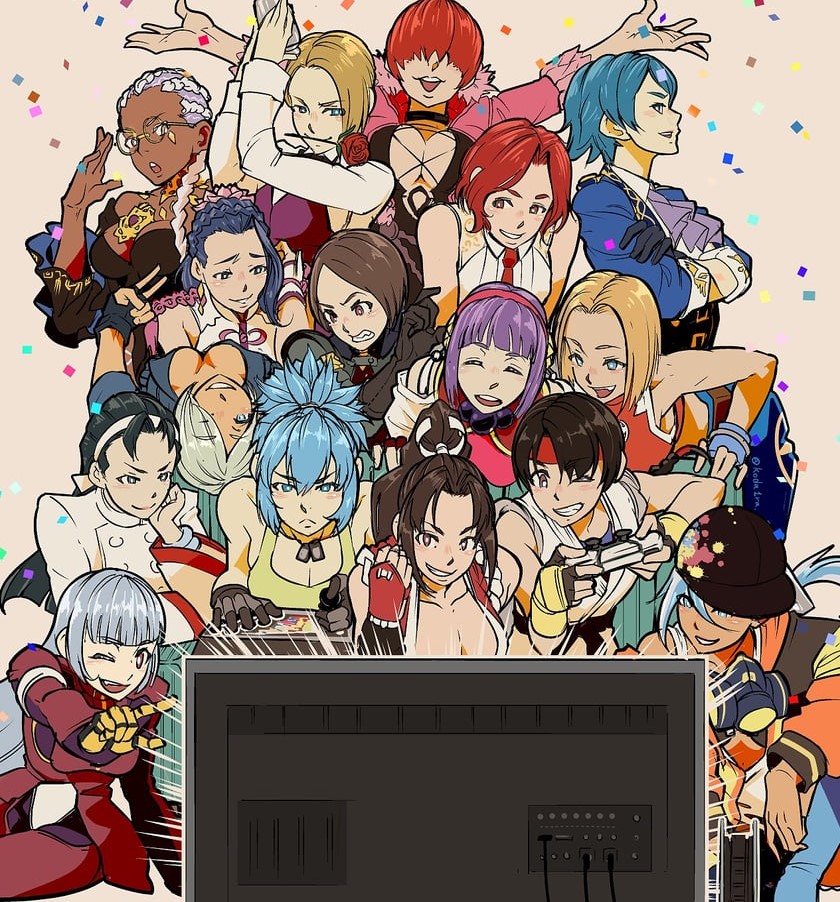 Its girls night tonight and we have a hype match between Leona and Yuri. Everyone is trying to watch, like and retweet if you see your fav #KOF girl🩷 ^~^ #TheKingofFighters #KOFXV