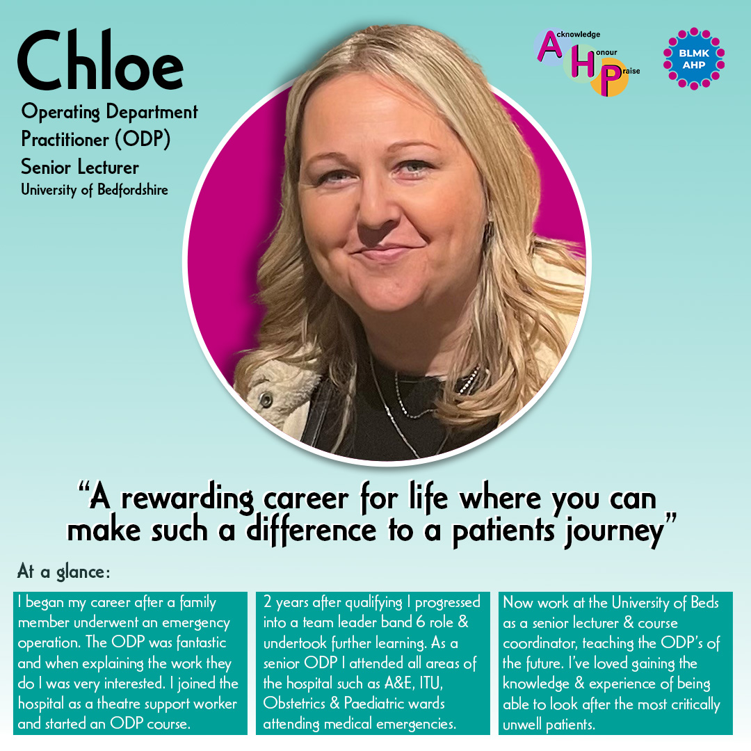 Happy Operating Department Practitioner (ODP) Day!  Here's a Compelling Career No.4 - meet Chloe a proud ODP who shares an insight on her personal journey into the profession 👇

#ODPHiddenNoLonger #blmkahps