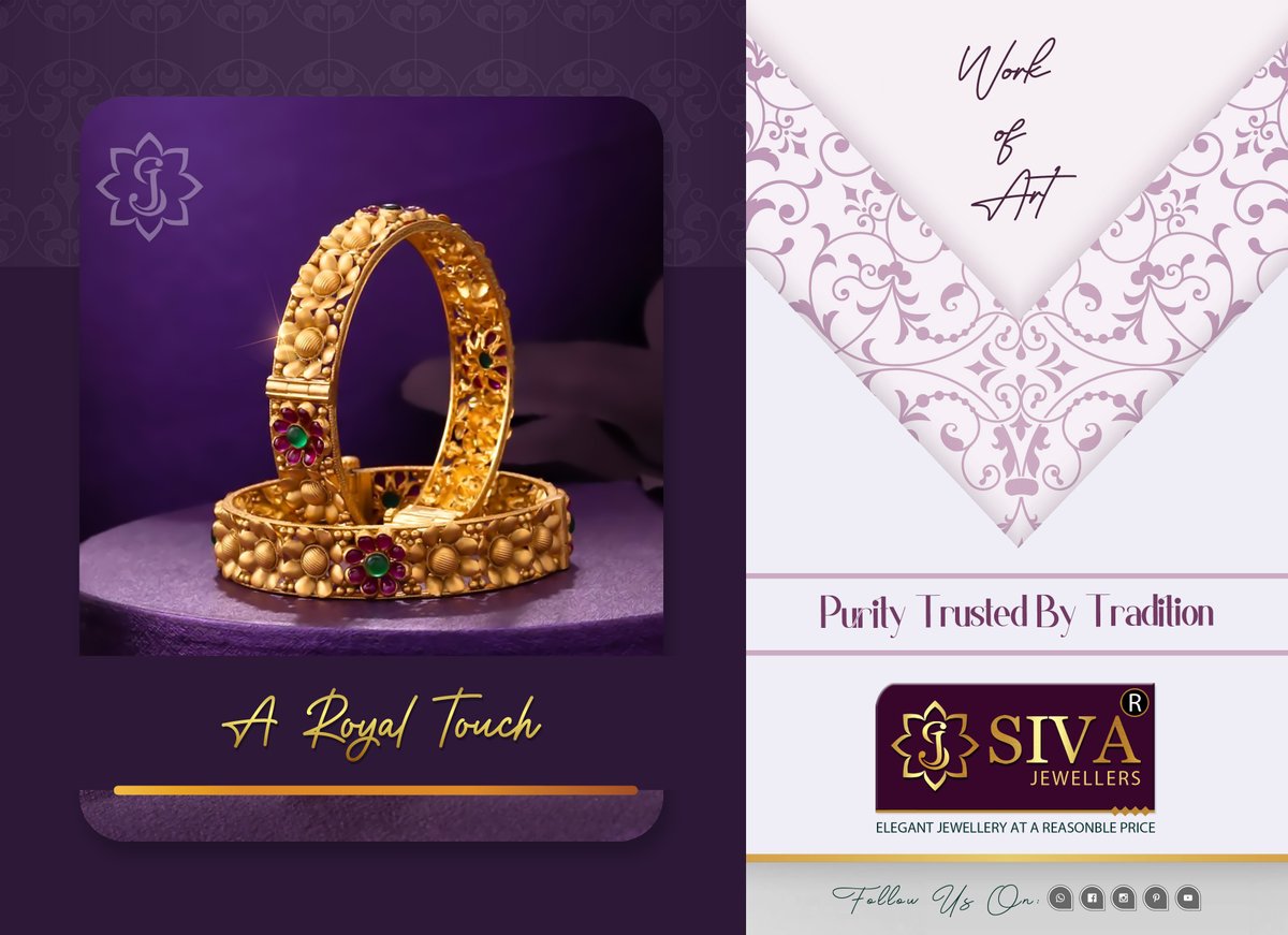 Unique Floral Design Bangle Collections🌸 at Best Price 👌 SIVA JEWELLERS MADURAI #BNI #weddingjewellery #handmade #jewelleryshopMadurai #goldjewellery #trending #latestjewlerydesigns #love #ramnad #devakottai #Karaikudi #offer #bangle #goldbangle #fancybangles