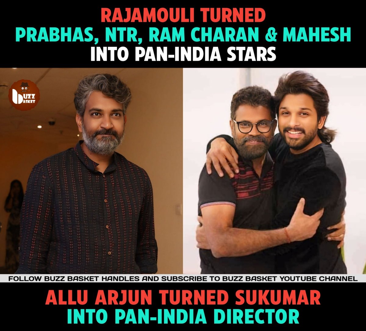 #Rajamouli turned Telugu Heroes into Pan-India Stars, #AlluArjun turned #Sukumar into Pan-India Director.

#SSMB29 #PushpaTheRule #Prabhas #RamCharan #NTR