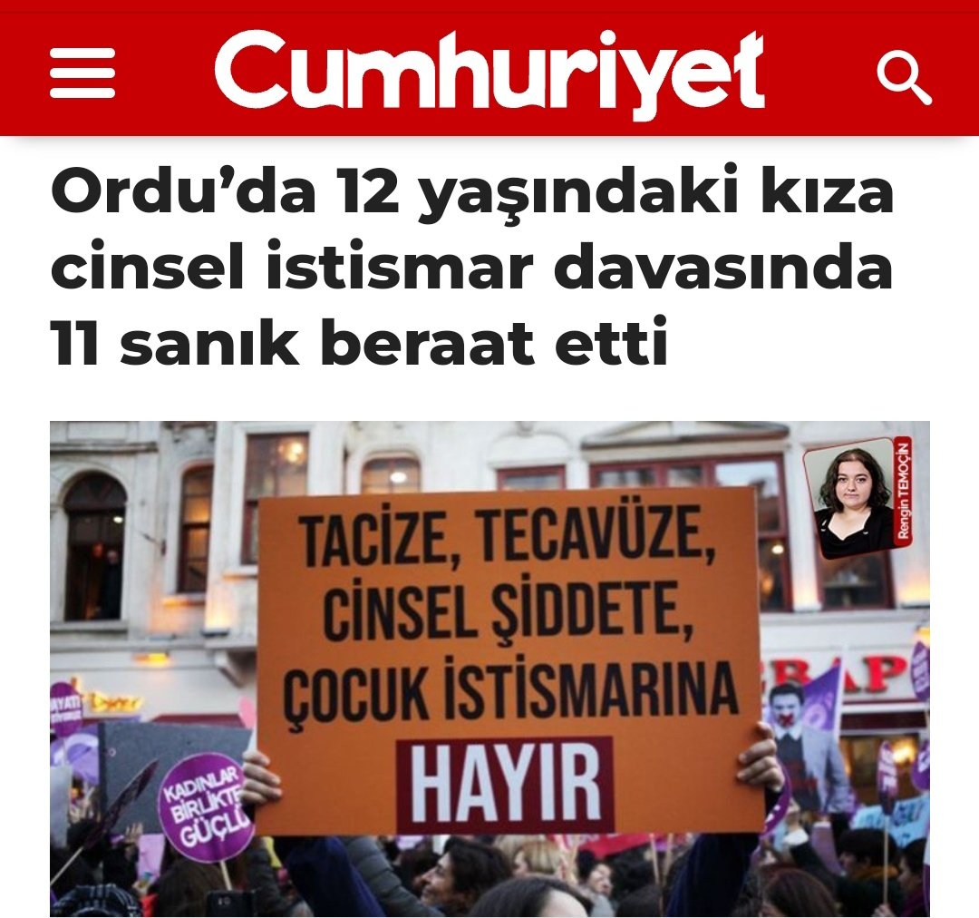 📌 #Ordu ’nun Ünye ilçesinde 12 yaşındaki S.A. isimli bir çocuğun cinsel istismar edildiği iddiasıyla açılan davadan yine adalet çıkmadı, 11 sanık beraat etti. @cumhuriyetgzt cumhuriyet.com.tr/turkiye/orduda…