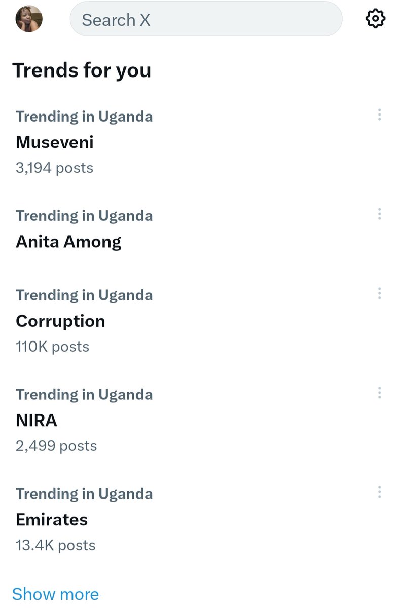 Wow! 

I love my X trends today.

Good Morning Ouganda 🤗