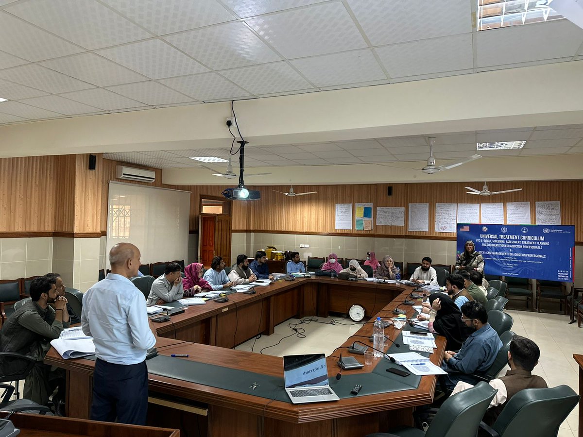 24 Professionals working in Baluchistan learnt about Integrated intake, screening, assessment, treatment planning and documentation procedures for addiction professionals and Case Management in SUD treatment UTC 5&6, hosted by BIPBS, 6-12 May 2024, funded by @stateINL