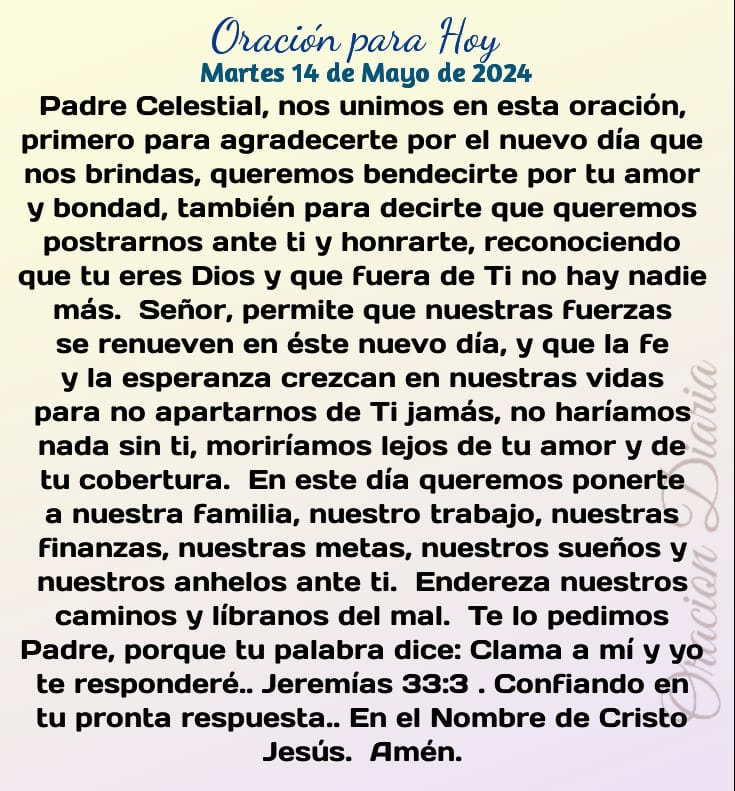 Oración Diaria®™ (@oracion_diaria) on Twitter photo 2024-05-14 06:40:24