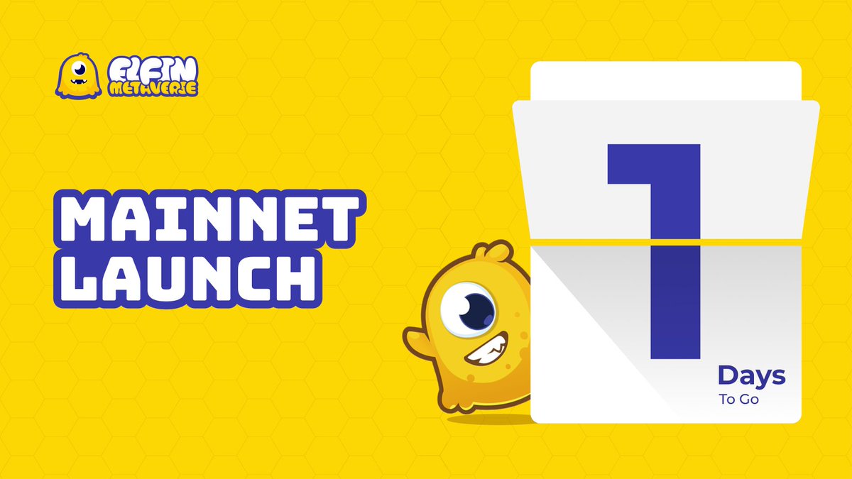 ElfinGames's tweet photo. 🌟🎉 #ElfinMetaverse Mainnet Launch: 1 Day to Go! 🎉🌟

The countdown is on and tomorrow is the big day! Don't miss out on this historic moment! 🚀

#GameFi #Elfinland #MainnetCountdown https://t.co/7mFxjyzJ8D