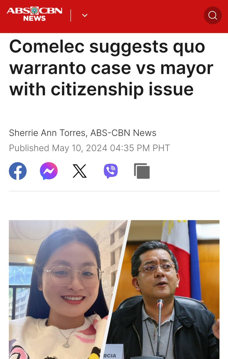 Mr. Joey Salting of Bamban, Tarlac can now file Petition for Quo Warranto against Alice Guo. She doesn't have the legal right to hold an office due to her questionable identity and nationality. Kung kilala niyo po si Kap Salting, sana makaabot ito sa kanya.