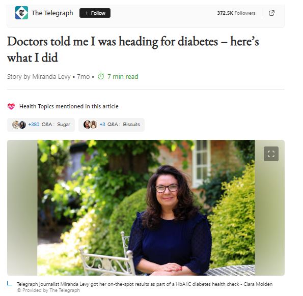Not impressed by the article🔽 from the @Telegraph which popped up on my screen today (though released Sep 23).

The headline and misinformation about the development of both type 1 and type 2 diabetes😡

#diabeteschat #gbdoc #EndDiabetesStigma

msn.com/en-gb/health/f…
