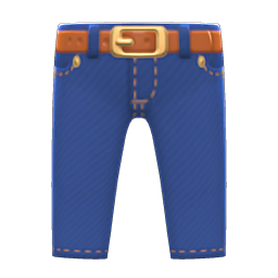 TriviaCrossing's tweet photo. In New Horizons, if the player switches to their polishing outfit while wearing a "Dress-up" clothing item, the game will automatically equip a unique pair of Denim Pants as part of the outfit. This variant is slightly different than the standard, and cannot be obtained normally. https://t.co/I6dDLh96I4