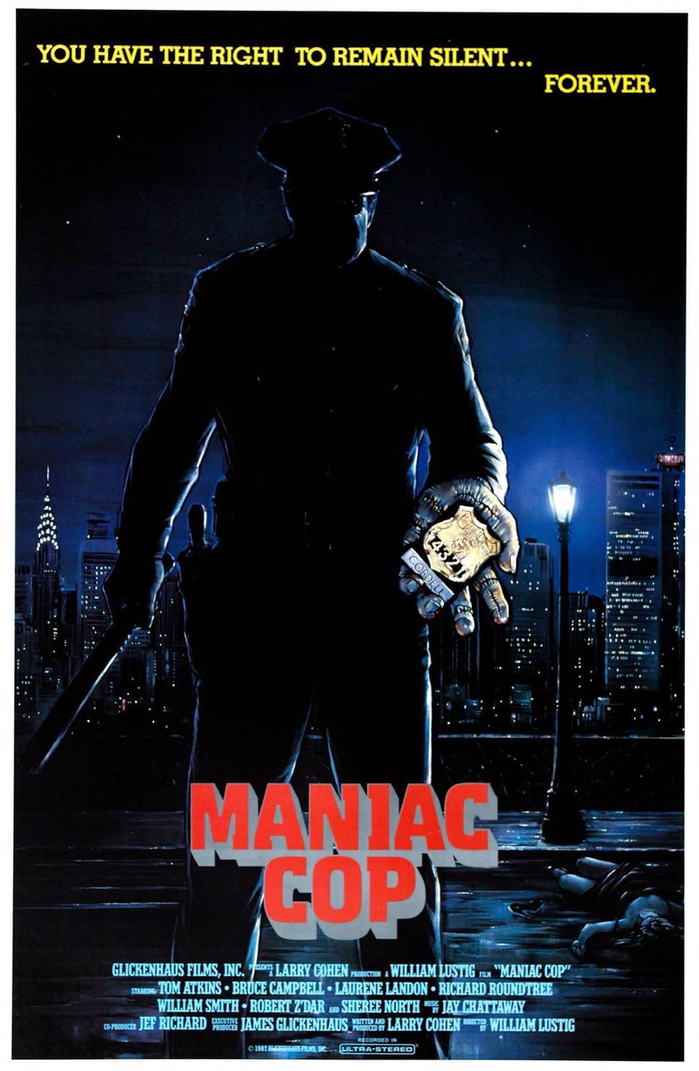 🎬MOVIE HISTORY: 36 years ago today, May 13, 1988, the movie ‘Maniac Cop’ opened in theaters!

#BruceCampbell #TomAtkins #RobertZDar #LaureneLandon #RichardRoundtree #WilliamSmith #NinaArvesen #ShereeNorth #VictoriaCatlin #KenLerner #WilliamLustig