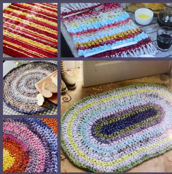 Crochet Rag Rug Patterns 🧶🌈 A creative and sustainable way to recycle unwanted fabric. Create beautiful upcycled functional rugs, coasters, or mats for your home ♻️ Using old quilts, sheets, and clothes. #MHHSBD #earlybiz #craftbizparty #UKMakers Link in comments