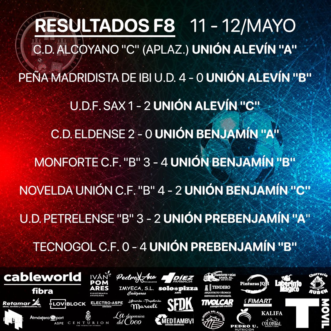 🖥️ RESULTADOS

#aspe #alicante #fútbol #fútbolpopular #veteranos #senior #juvenil #cadete #infantil #alevin #benjamin #prebenjamin #ffcv #lfva