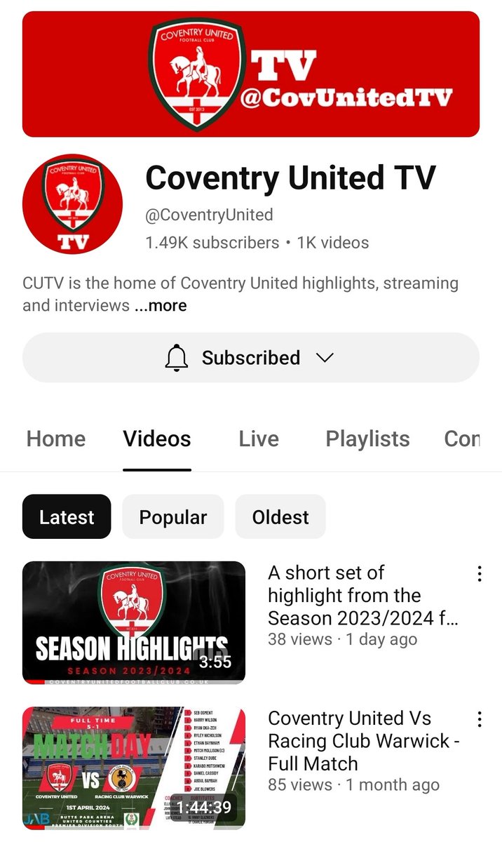 Have you checked out the clubs YouTube Channel? Latest highlights and many more from the past to enjoy check it out today 🔴🟢 youtu.be/JsBMyp0oNTs?si…