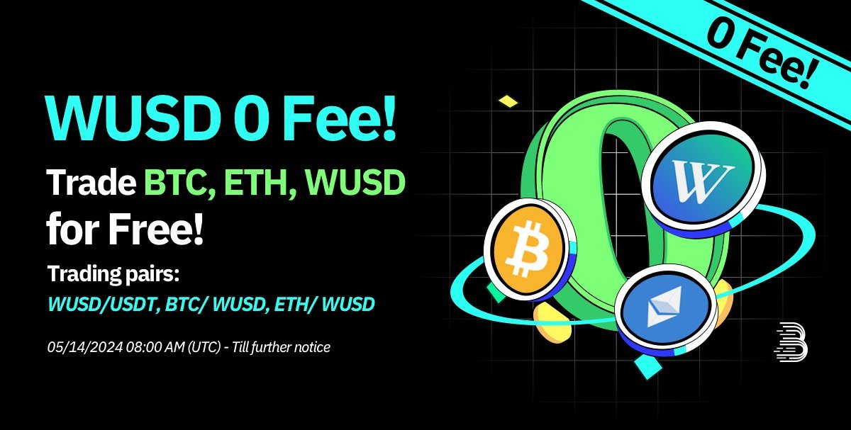 Exciting news! 🎉 #BitMart is thrilled to launch WUSD 0 Fee campaign! Users can enjoy a 0 fee benefit with all WUSD-related trading pairs. 💰 Trading paris: 💎 WUSD/USDT: bitmart.com/trade/en-US?sy… 💎 BTC/WUSD: bitmart.com/trade/en-US?sy… 💎 ETH/WUSD: bitmart.com/trade/en-US?sy… Learn…