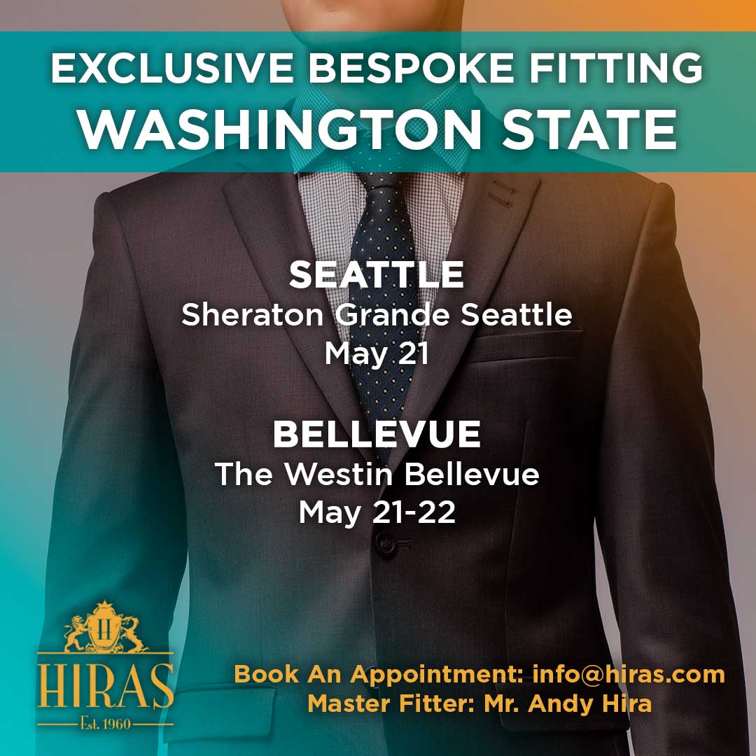 From fabric selection to intricate details, we craft every piece with precision, ensuring you stand out from the crowd. Experience the bespoke difference. Catch us in #WashingtonState on May 21-22. See our schedule online hiras.com/Trip-Schedule #seattle #bellevue #hirasbespoke