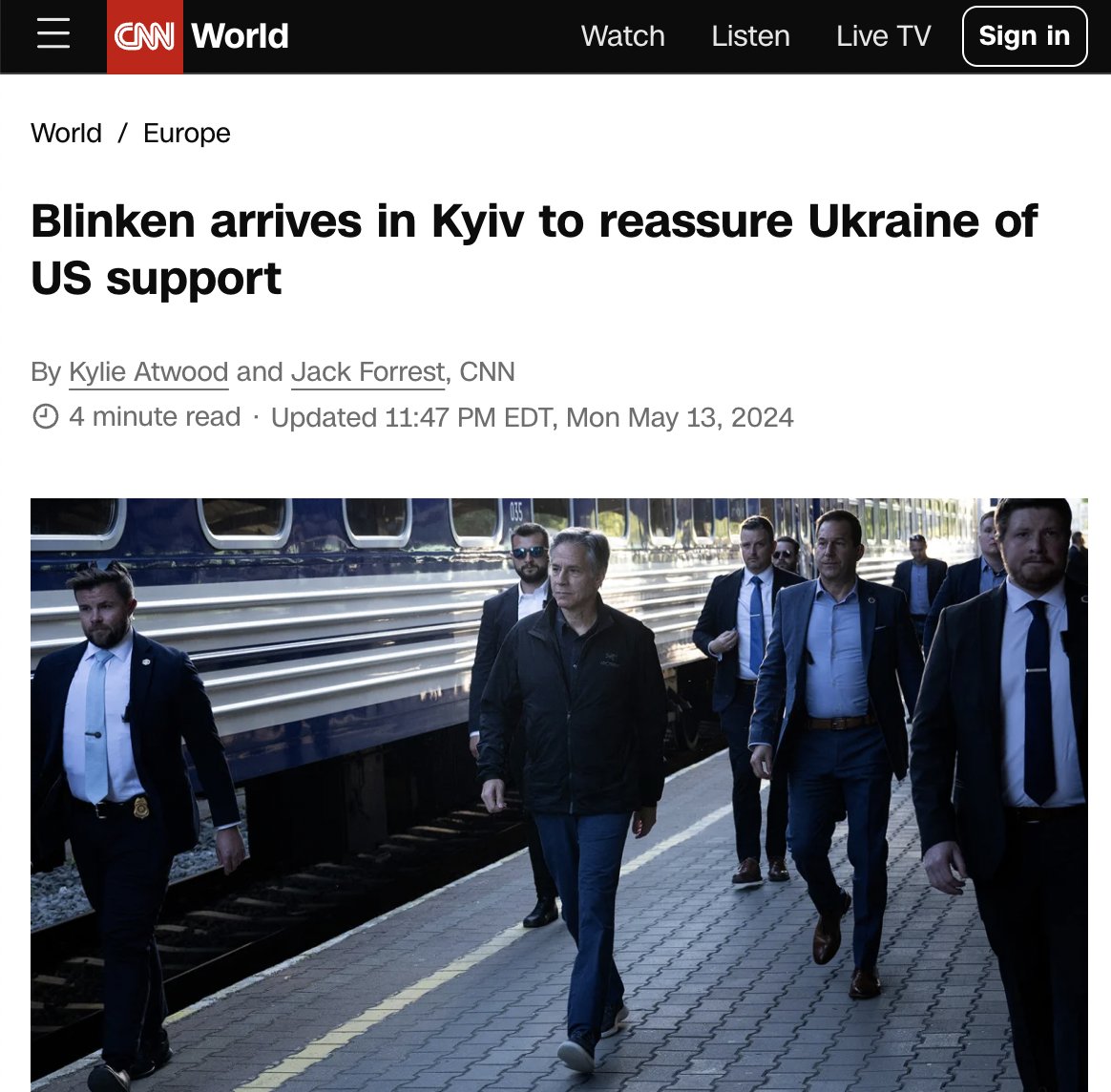 Things are going really bad in Ukraine. Blinken is in Kiev to try and slow down the slide. Publically, in his speech later today, Blinken will say: - We are with you for as long as it takes. - Putin lost because he failed to capture Kiev in 3 days. - Putin is afraid of…