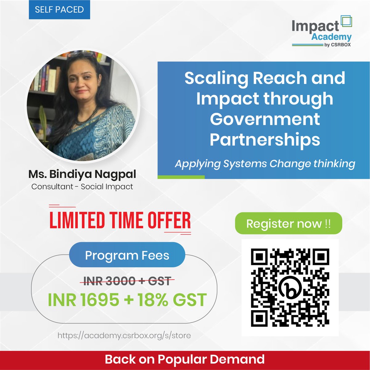 Back by Popular Demand! Embark on a transformative journey with our self-paced course - 'Scaling Reach and Impact through Government Partnerships.' Enroll now! bit.ly/3QoItzc Download Brochure Here: lnkd.in/dAbhRPGv #socialimpact #governmentpartnerships