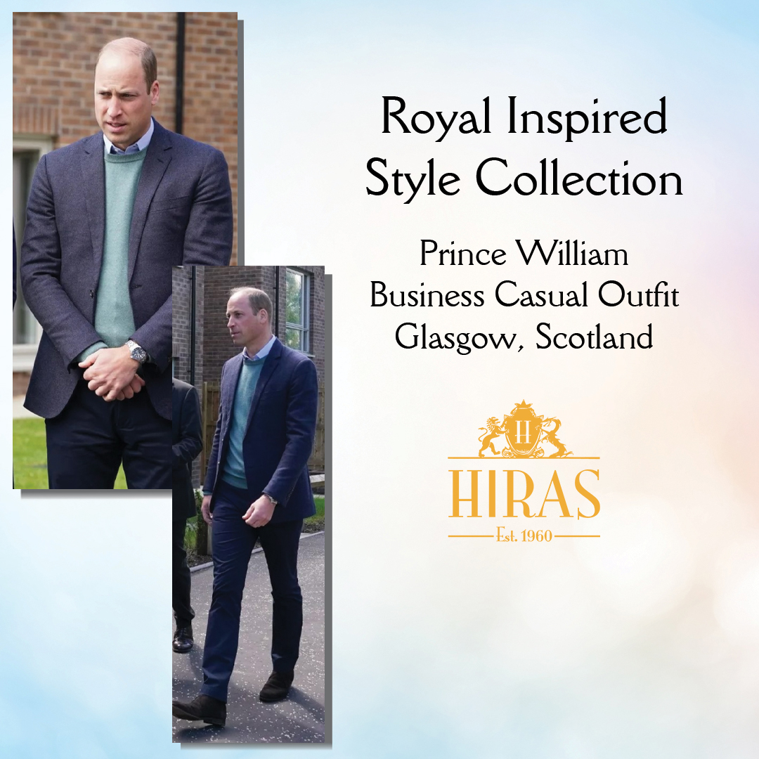 The Prince of Wales traveled to Glasgow for special engagements, honoring Scotland with his sartorial choice. William appeared polished in business casual, sporting a navy jacket paired with a teal-toned pullover, a light blue shirt, and trousers.📸Getty #princewilliam #royals