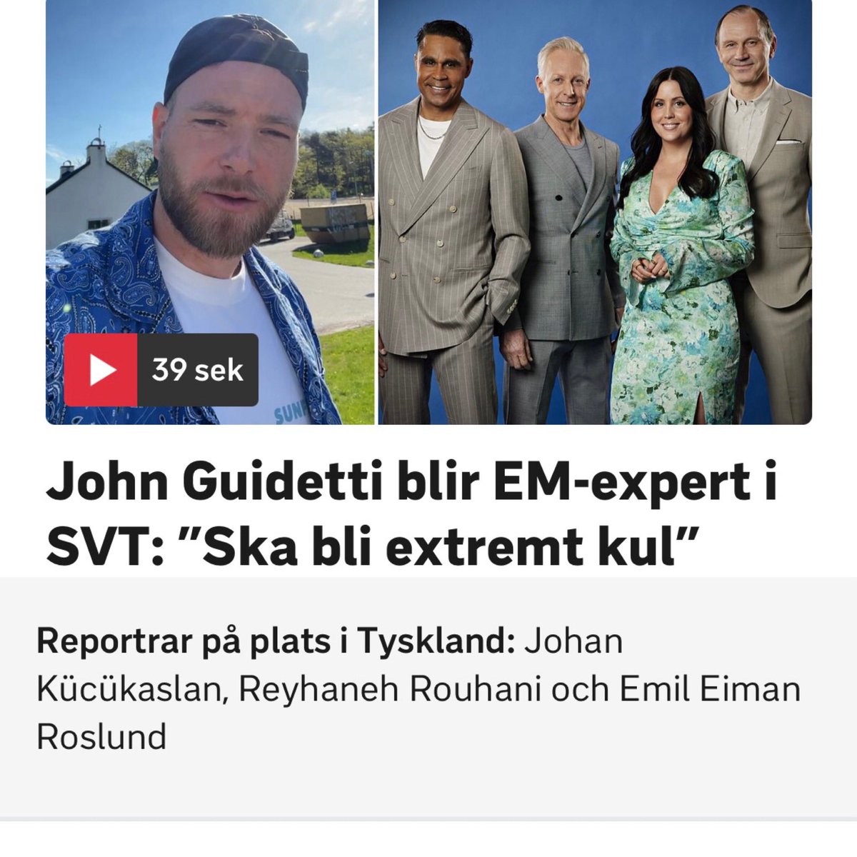 Oerhört stolt och tacksam över att få åka och bevaka fotbolls-EM. 25 dagar i Tyskland och midsommar i Düsseldorf! svt.se/sport/fotboll/…