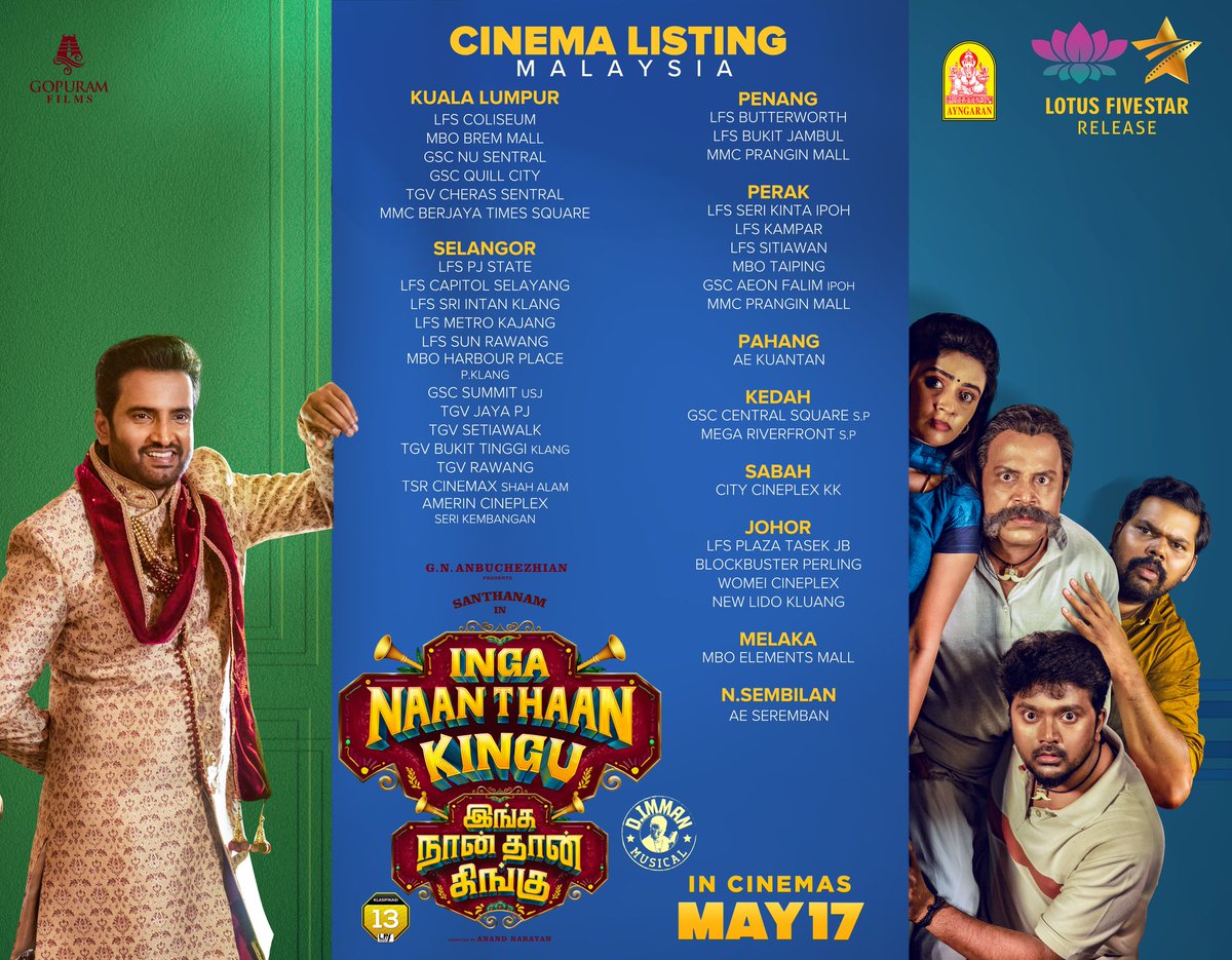 Loads of fun in these locations when the Kingu arrives 😜🤣 Catch @iamsanthanam in #IngaNaanThaanKingu 👑 IN CINEMAS MAY 17! 🚐 A @LotusFivestarAV & @Ayngaran_offl Release 💥 @Priyalaya_ubd @diranand @immancomposer @Sushmitaanbu #GNAnbuchezhian @gopuramfilms @saregamasouth