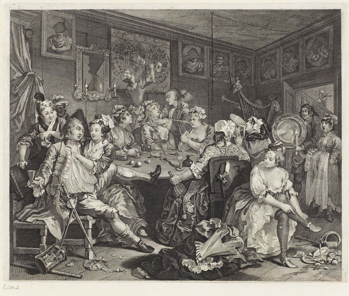 William Hogarth's 'The Rakes Progress', 1735.

In this plate Tom 'carouses' at a brothel in #CoventGarden...

Our #RecordOfTheDay is from the @LayersOfLondon #Humap

See more layersoflondon.org/map/records/ro… 

#London #BritishHistory #EnglishHistory #History  #GeorgianHistory