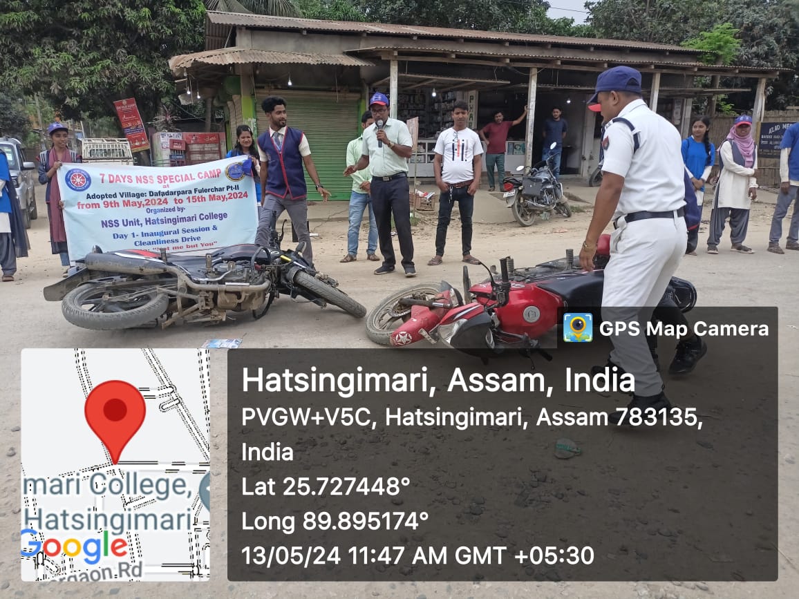 Road Safety awareness program organised by NSS unit of Hatsingimari College, Assam during Special Camp NSS volunteers also performed a street play to create awareness. @_NSSIndia @YASMinistry @ianuragthakur @NisithPramanik