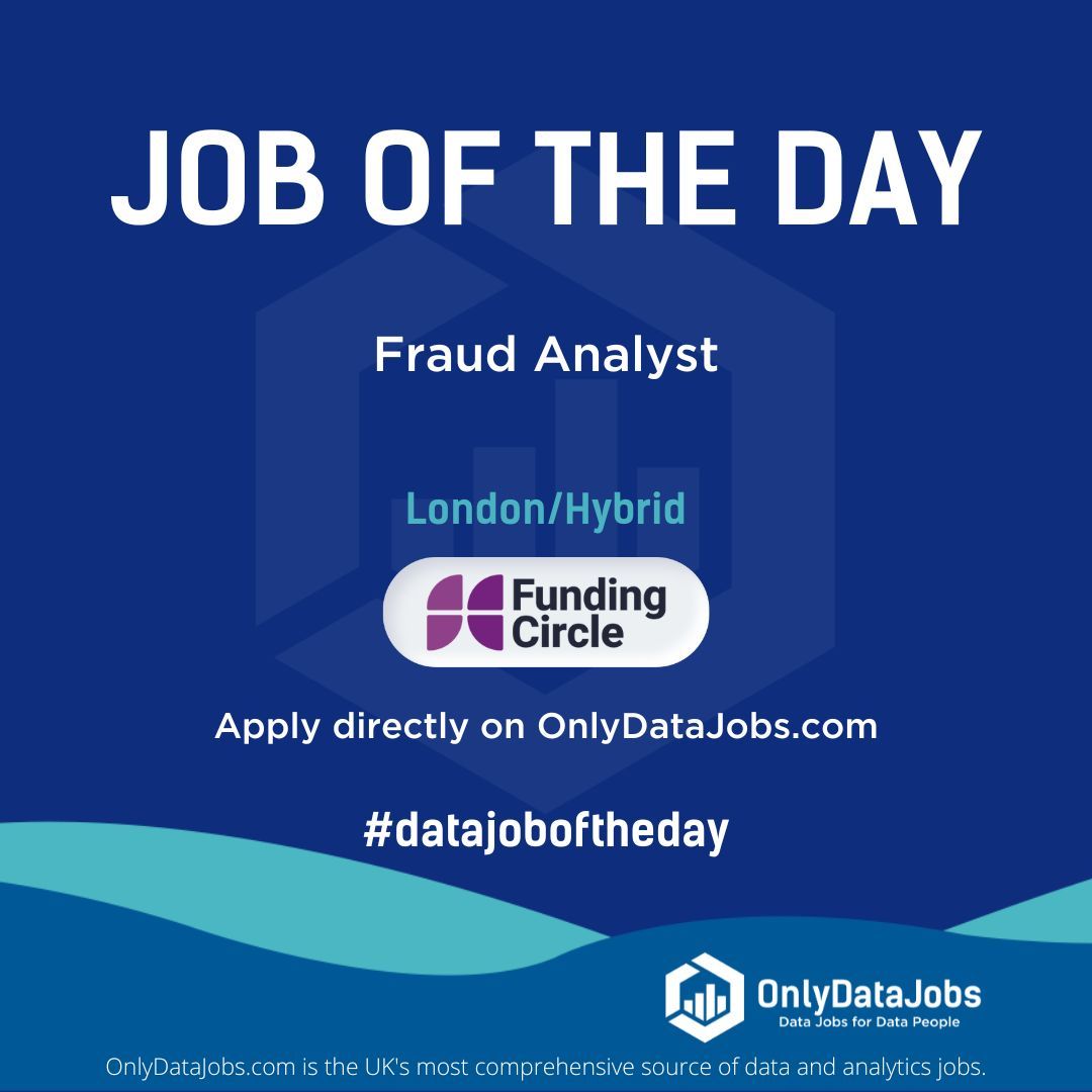 Funding Circle is HIRING NOW for a Fraud Analyst - London/Hybrid. Our view at OnlyDataJobs: Join Funding Circle as a Fraud Analyst, combating financial fraud in a dynamic fintech environment. Apply directly on buff.ly/3WzexXt or on buff.ly/3J7H4Jf!