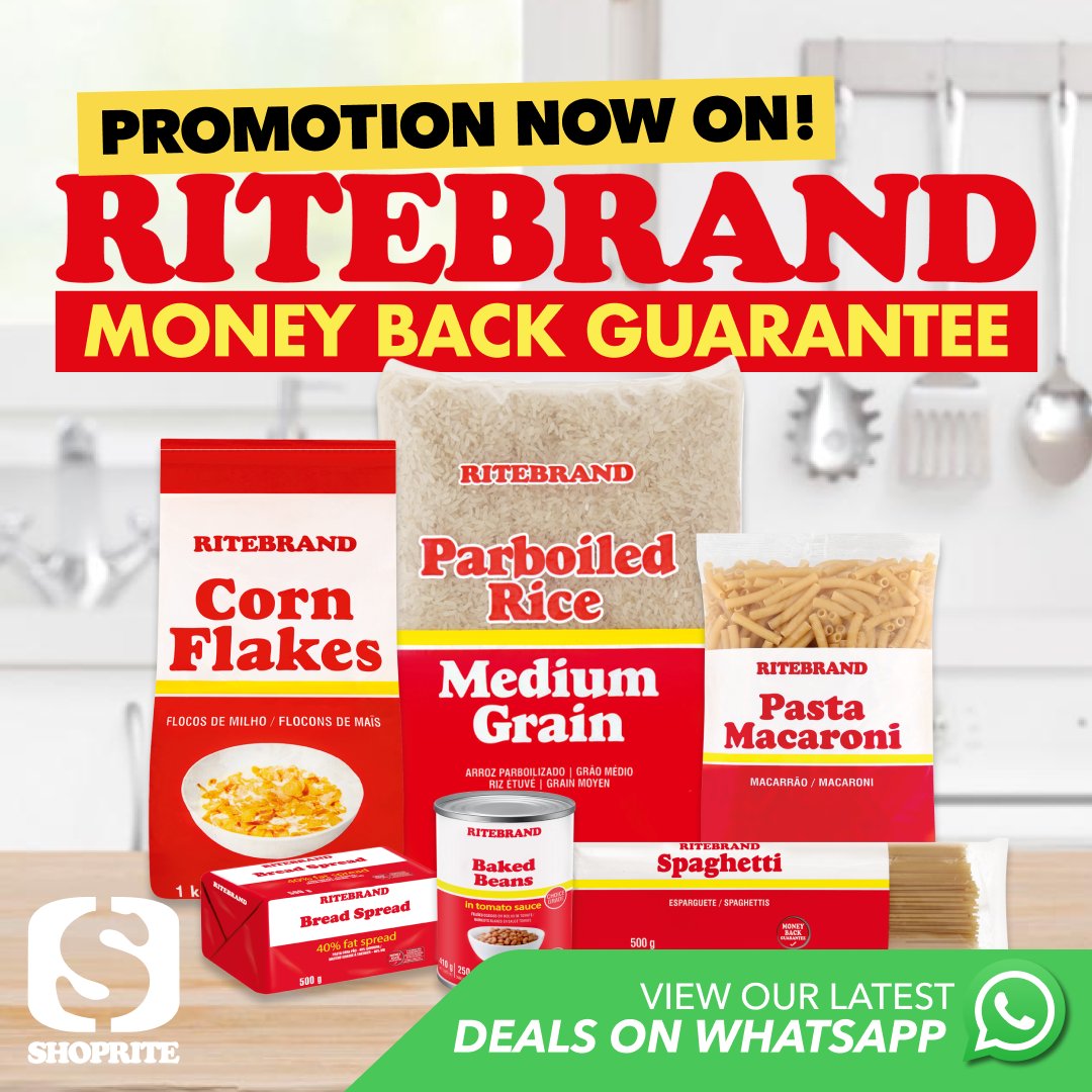 Thanks to Ritebrand, you can fill up those cupboards without breaking the bank! Visit your nearest Shoprite and SAVE BIG today 🛒 Valid 13 – 26 May 2024. Click to view deals on Whatsapp: brnw.ch/21wJKpz #ShopriteSA #Ritebrand #ShopriteSavers