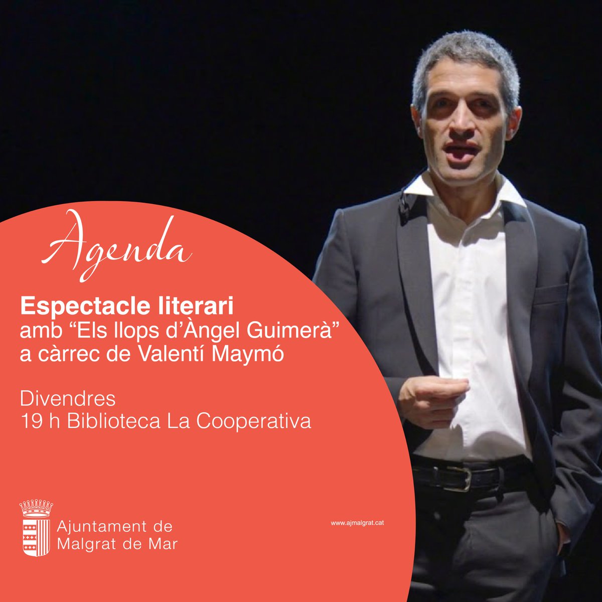 📅 𝘈𝘨𝘦𝘯𝘥𝘢 𝘥𝘦 𝘥𝘪𝘷𝘦𝘯𝘥𝘳𝘦𝘴

🎭Espectacle literari

▪️'Els llops d'Àngel Guimerà' a càrrec de Valentí Maymó

📅Divendres
⌚️19 h
📍Biblioteca La Cooperativa

#malgratdemar #cultura #biblioteca
@bibliomalgrat