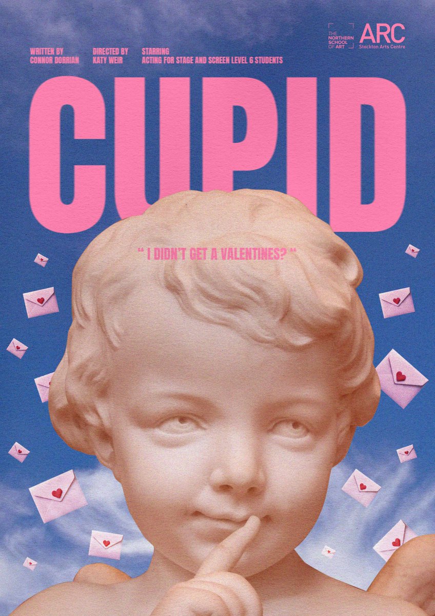 We're very excited to see Cupid - the final major show by our graduating @NorthernActing students at @arcstockton, 7pm on 21 May & 22 May. Created with award-winning playwright @connorjd21 and directed by @katyweir1983. Find out more and how to book at: northernart.ac.uk/?p=31964