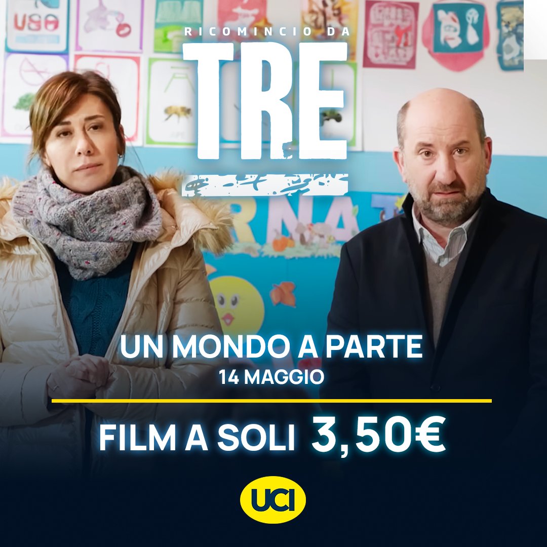 #UnMondoAParte è il film che fa parte della rassegna Ricomincio Da Tre della settimana! Oggi potrete venire a vedere la pellicola a soli 3,50 euro! ✨🍿

🎟️ ucicinemas.it/film/2024/un-m…