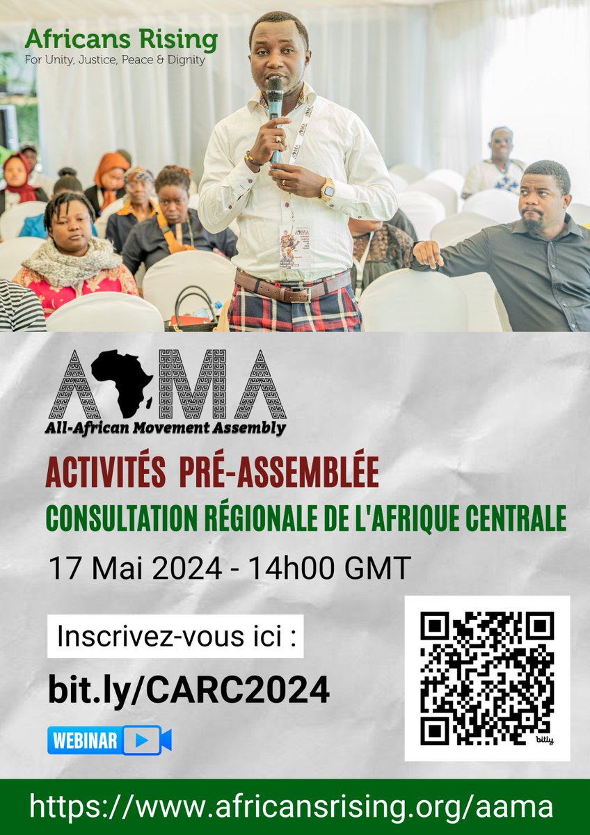 On Friday 17th May at 1400 GMT, the movement is hosting the Central Africa regional convening. This is an #AAMA2024 series of gatherings that allows regions to convene, deliberate and set an agenda for the #AAMA convening in August 2024 in #Accra, #Ghana. Kindly register and…
