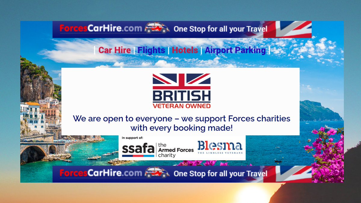 Like us, are you a #BritishVeteranOwned 🇬🇧 Business?
Apply for a free BVO business directory listing
🇬🇧 britishveteranowned.co.uk
🖱️ FORCESCARHIRE.COM
Supporting @SSAFA & @Blesma
#travel #carhire #flights #hotels #ukairportparking #VeteranOwned #forcescarhire #MHHSBD
