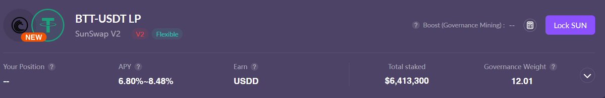 ✨The Liquidity of $BTT- $USDT LP on SunSwap V2 exceeded $6.4M Visit: sun.io/?lang=en-US#/s…