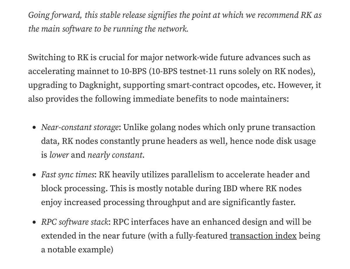 $kas chads, make the switch to the official RK rust node release This all lays the groundwork for 10bps, DAGknight, smart contract op codes.👇 #kaspa