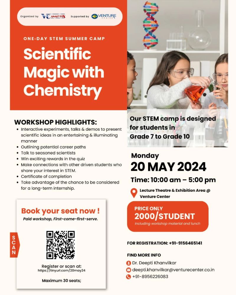 Hey students! Join us for a one-day #STEM #summercamp with plenty of hands-on experiments & interactive activities! Get ready for a fun day as we introduce scientific principles in the most captivating way possible! Register: lnkd.in/gmbZNZ2w #pune