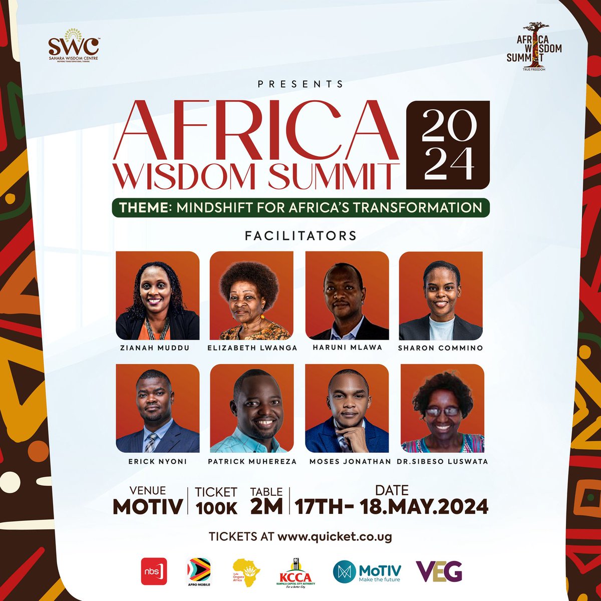 Catch @Inuka_Ongoza's Board Director Dr. Sibeso Luswata & Kingdom Leaders, as they facilitate Fireside Chats at the inaugural @AfricaWisSummit  under the theme 'Mindshift for Africa's Transformation.'

📆17-18 May
📍 MOTIV

Book your ticket: qkt.io/WisdomSummit24
#AfWS2024