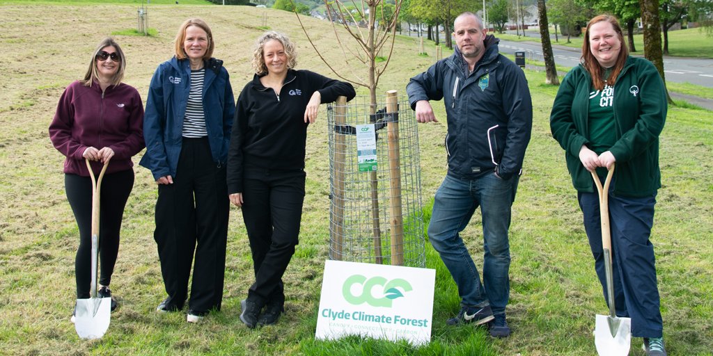 New avenue of trees for the CCF in Renfrewshire as the CCF team inspect the new trees after a successful planting season. Over two million trees are now in the ground!!! clydeclimateforest.co.uk/news/new-avenu…