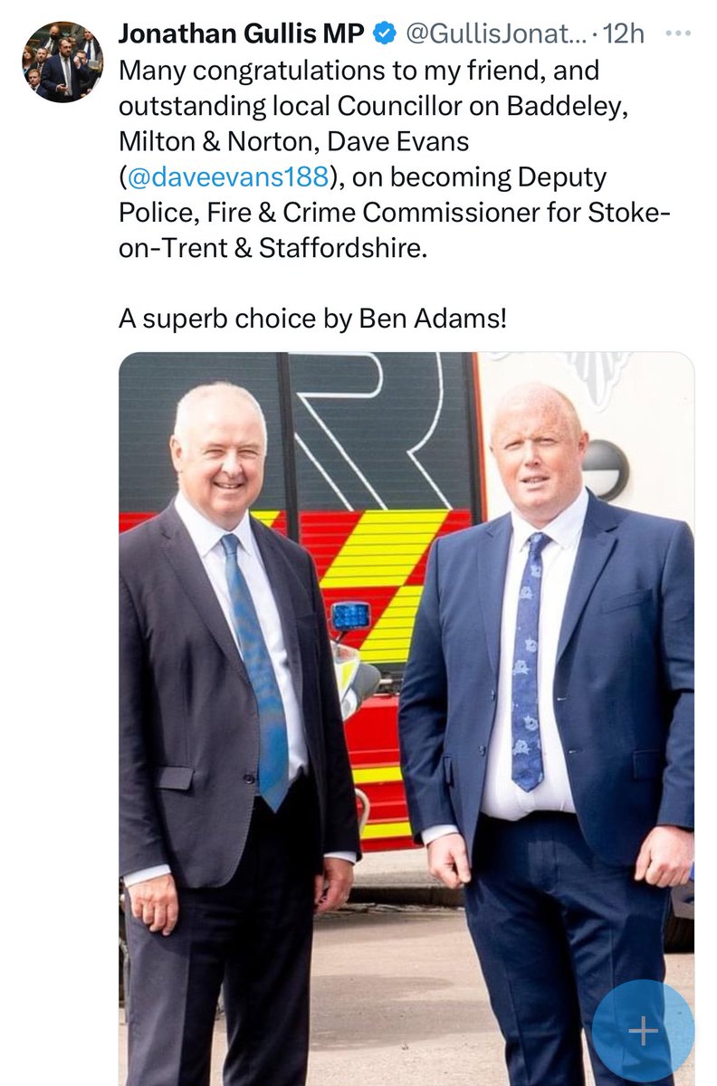 Staffordshire’s very own Holmes and Watson, Morse and Lewis, Hale and Pace Would any Tory Police, Fire & Crime Commissioners like to give me a mates job? I might need it soon