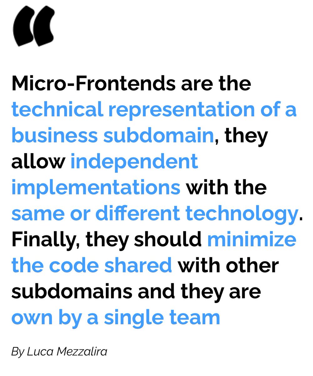 The new issue of “the micro-frontends newsletter” will land in your inbox today at 12pm of your time zone.

The main topic of today is how to create #microfrontends with web standards and a look at the future possibilities.

#frontend #webstandards #webcomponents #javascript