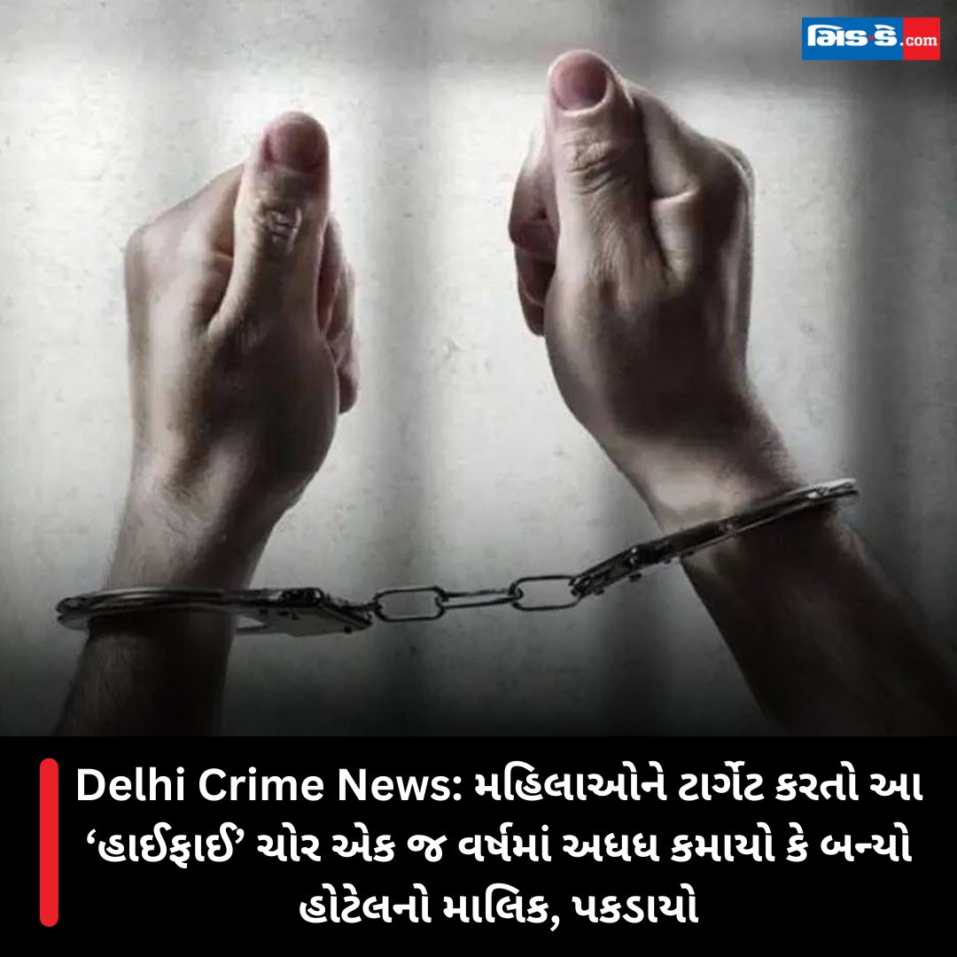 Delhi Crime News: મહિલાઓને ટાર્ગેટ કરતો આ ‘હાઈફાઈ’ ચોર એક જ વર્ષમાં અધધ કમાયો કે બન્યો હોટેલનો માલિક, પકડાયો #middaygujjarati #middaynews #DelhiCrime #JewelryTheft #Arrest #CrimeAlert #PassengerSafety #CriminalActivity gujaratimidday.com/news/national-…