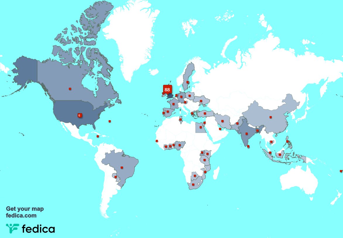 Special thank you to my 4 new followers from Nigeria, and more last week. fedica.com/!JoMcclaren